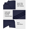 image:imageCOOFANDY Mens Henley Shirt Short Sleeve Stand Collar Summer Casual Beach Hippie TShirtsNavy Blue