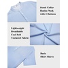 image:imageCOOFANDY Mens Henley Shirt Short Sleeve Stand Collar Summer Casual Beach Hippie TShirtsStriped Blue  White