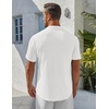 image:imageCOOFANDY Mens Henley Shirt Short Sleeve Stand Collar Summer Casual Beach Hippie TShirtsWhite