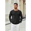 image:imageCOOFANDY Mens Henley Shirts Long Sleeve Casual Pullover TShirt Fashion Basic Button ShirtsAblack