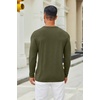 image:imageCOOFANDY Mens Henley Shirts Long Sleeve Casual Pullover TShirt Fashion Basic Button ShirtsArmy Green