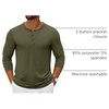 image:imageCOOFANDY Mens Henley Shirts Long Sleeve Casual Pullover TShirt Fashion Basic Button ShirtsArmy Green