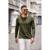 image:imageCOOFANDY Mens Henley Shirts Long Sleeve Casual Pullover TShirt Fashion Basic Button ShirtsArmy Green