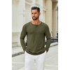 image:imageCOOFANDY Mens Henley Shirts Long Sleeve Casual Pullover TShirt Fashion Basic Button ShirtsArmy Green
