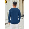 image:imageCOOFANDY Mens Henley Shirts Long Sleeve Casual Pullover TShirt Fashion Basic Button ShirtsDark Blue