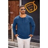 image:imageCOOFANDY Mens Henley Shirts Long Sleeve Casual Pullover TShirt Fashion Basic Button ShirtsDark Blue