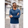 image:imageCOOFANDY Mens Henley Shirts Long Sleeve Casual Pullover TShirt Fashion Basic Button ShirtsDark Blue