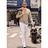image:imageCOOFANDY Mens Henley Shirts Long Sleeve Casual Pullover TShirt Fashion Basic Button ShirtsKhaki