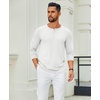 image:imageCOOFANDY Mens Henley Shirts Long Sleeve Casual Pullover TShirt Fashion Basic Button ShirtsWhite