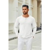image:imageCOOFANDY Mens Henley Shirts Long Sleeve Casual Pullover TShirt Fashion Basic Button ShirtsWhite