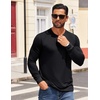 image:imageCOOFANDY Mens Henley Shirts Long Sleeve T Shirts Casual Lightweight Fashion Button Pullover Tee ShirtBlack