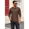 image:imageCOOFANDY Mens Henley Shirts Long Sleeve T Shirts Casual Lightweight Fashion Button Pullover Tee ShirtBrown