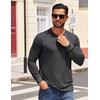 image:imageCOOFANDY Mens Henley Shirts Long Sleeve T Shirts Casual Lightweight Fashion Button Pullover Tee ShirtDark Drey