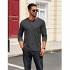 image:imageCOOFANDY Mens Henley Shirts Long Sleeve T Shirts Casual Lightweight Fashion Button Pullover Tee ShirtDark Drey