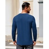 image:imageCOOFANDY Mens Henley Shirts Long Sleeve T Shirts Casual Lightweight Fashion Button Pullover Tee ShirtDeep Blue