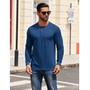 image:imageCOOFANDY Mens Henley Shirts Long Sleeve T Shirts Casual Lightweight Fashion Button Pullover Tee ShirtDeep Blue