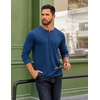image:imageCOOFANDY Mens Henley Shirts Long Sleeve T Shirts Casual Lightweight Fashion Button Pullover Tee ShirtDeep Blue