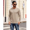 image:imageCOOFANDY Mens Henley Shirts Long Sleeve T Shirts Casual Lightweight Fashion Button Pullover Tee ShirtKhaki