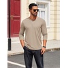 image:imageCOOFANDY Mens Henley Shirts Long Sleeve T Shirts Casual Lightweight Fashion Button Pullover Tee ShirtKhaki