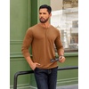 image:imageCOOFANDY Mens Henley Shirts Long Sleeve T Shirts Casual Lightweight Fashion Button Pullover Tee ShirtLight Brown