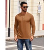 image:imageCOOFANDY Mens Henley Shirts Long Sleeve T Shirts Casual Lightweight Fashion Button Pullover Tee ShirtLight Brown