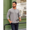 image:imageCOOFANDY Mens Henley Shirts Long Sleeve T Shirts Casual Lightweight Fashion Button Pullover Tee ShirtLight Grey