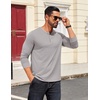 image:imageCOOFANDY Mens Henley Shirts Long Sleeve T Shirts Casual Lightweight Fashion Button Pullover Tee ShirtLight Grey