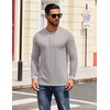 image:imageCOOFANDY Mens Henley Shirts Long Sleeve T Shirts Casual Lightweight Fashion Button Pullover Tee ShirtLight Grey