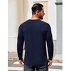 image:imageCOOFANDY Mens Henley Shirts Long Sleeve T Shirts Casual Lightweight Fashion Button Pullover Tee ShirtNavy Blue