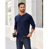 image:imageCOOFANDY Mens Henley Shirts Long Sleeve T Shirts Casual Lightweight Fashion Button Pullover Tee ShirtNavy Blue