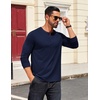 image:imageCOOFANDY Mens Henley Shirts Long Sleeve T Shirts Casual Lightweight Fashion Button Pullover Tee ShirtNavy Blue