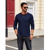 image:imageCOOFANDY Mens Henley Shirts Long Sleeve T Shirts Casual Lightweight Fashion Button Pullover Tee ShirtNavy Blue