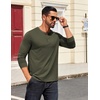 image:imageCOOFANDY Mens Henley Shirts Long Sleeve T Shirts Casual Lightweight Fashion Button Pullover Tee ShirtOlive Green