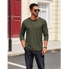 image:imageCOOFANDY Mens Henley Shirts Long Sleeve T Shirts Casual Lightweight Fashion Button Pullover Tee ShirtOlive Green