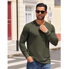 image:imageCOOFANDY Mens Henley Shirts Long Sleeve T Shirts Casual Lightweight Fashion Button Pullover Tee ShirtOlive Green