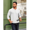 image:imageCOOFANDY Mens Henley Shirts Long Sleeve T Shirts Casual Lightweight Fashion Button Pullover Tee ShirtWhite