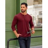 image:imageCOOFANDY Mens Henley Shirts Long Sleeve T Shirts Casual Lightweight Fashion Button Pullover Tee ShirtWine Red