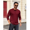 image:imageCOOFANDY Mens Henley Shirts Long Sleeve T Shirts Casual Lightweight Fashion Button Pullover Tee ShirtWine Red