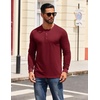 image:imageCOOFANDY Mens Henley Shirts Long Sleeve T Shirts Casual Lightweight Fashion Button Pullover Tee ShirtWine Red