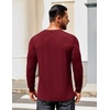 image:imageCOOFANDY Mens Henley Shirts Long Sleeve T Shirts Casual Lightweight Fashion Button Pullover Tee ShirtWine Red