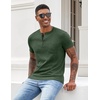 image:imageCOOFANDY Mens Henley Shirts Short Sleeve Button T Shirt Casual Summer Basic Tee Tops with PocketArmy Green
