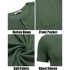 image:imageCOOFANDY Mens Henley Shirts Short Sleeve Button T Shirt Casual Summer Basic Tee Tops with PocketArmy Green