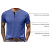 image:imageCOOFANDY Mens Henley Shirts Short Sleeve Button T Shirt Casual Summer Basic Tee Tops with PocketAzure Blue
