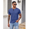 image:imageCOOFANDY Mens Henley Shirts Short Sleeve Button T Shirt Casual Summer Basic Tee Tops with PocketAzure Blue