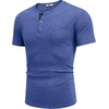 image:imageCOOFANDY Mens Henley Shirts Short Sleeve Button T Shirt Casual Summer Basic Tee Tops with PocketAzure Blue