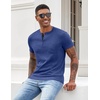 image:imageCOOFANDY Mens Henley Shirts Short Sleeve Button T Shirt Casual Summer Basic Tee Tops with PocketAzure Blue