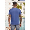 image:imageCOOFANDY Mens Henley Shirts Short Sleeve Button T Shirt Casual Summer Basic Tee Tops with PocketAzure Blue