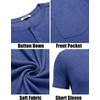 image:imageCOOFANDY Mens Henley Shirts Short Sleeve Button T Shirt Casual Summer Basic Tee Tops with PocketAzure Blue