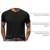 image:imageCOOFANDY Mens Henley Shirts Short Sleeve Button T Shirt Casual Summer Basic Tee Tops with PocketBlack