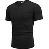 image:imageCOOFANDY Mens Henley Shirts Short Sleeve Button T Shirt Casual Summer Basic Tee Tops with PocketBlack